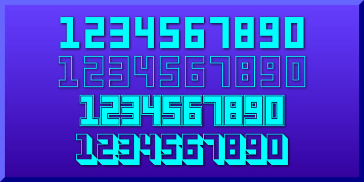 Display Digits Four Font Poster 5