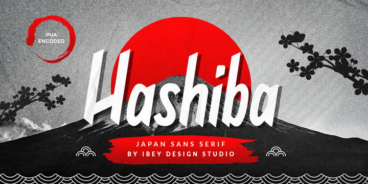 Hashiba Japanese Font Font Poster 1