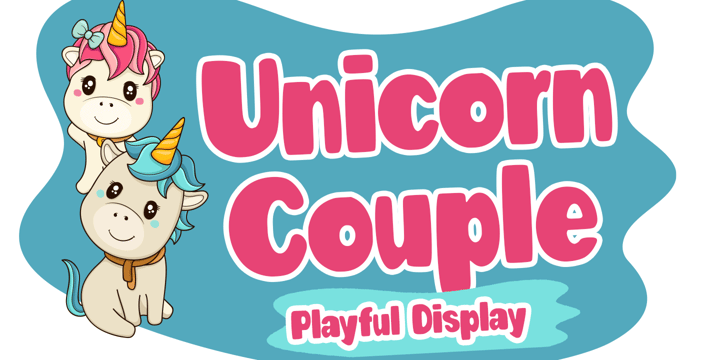 Unicorn Couple Font Poster 1