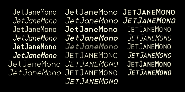 JetJaneMono Font Poster 2