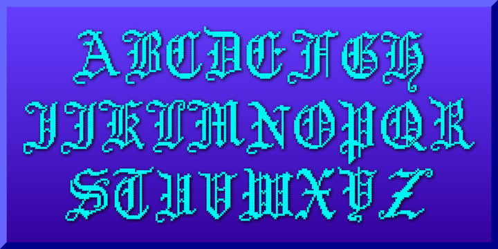 Cross Stitch Gothic Font Poster 5