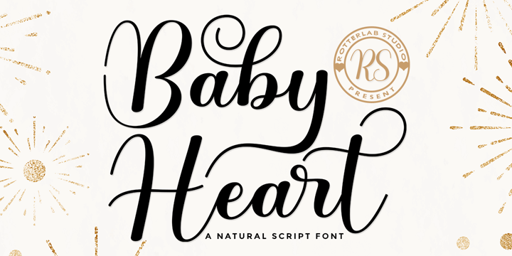 Baby Heart Font Poster 1