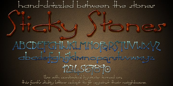 DT Sticky Stones Font Poster 1