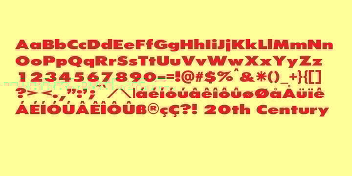 20th Century ExtraBold Extended