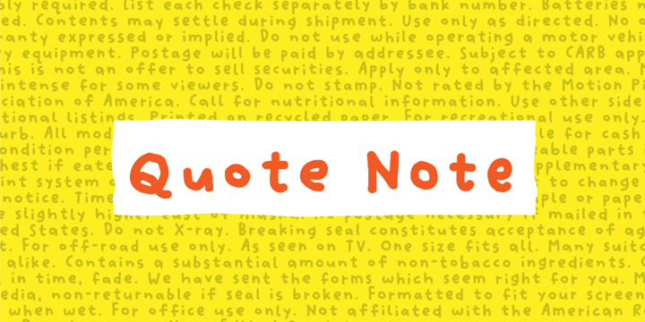 Quote Note Font Poster 1