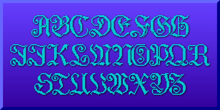 Cross Stitch Elaborate Font Poster 5