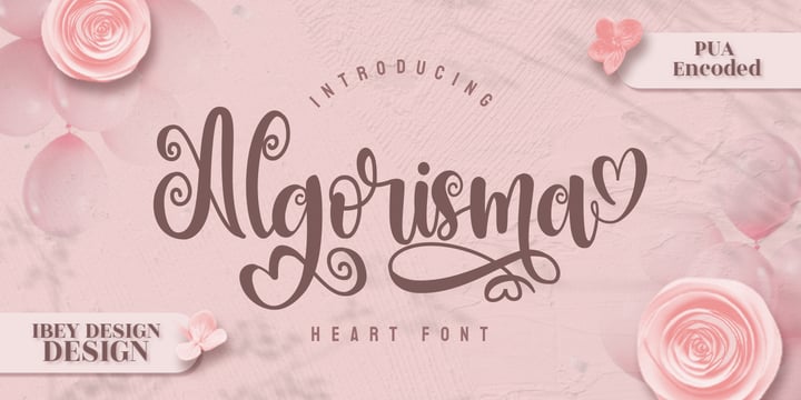 Algorisma Heart Font Font Poster 1