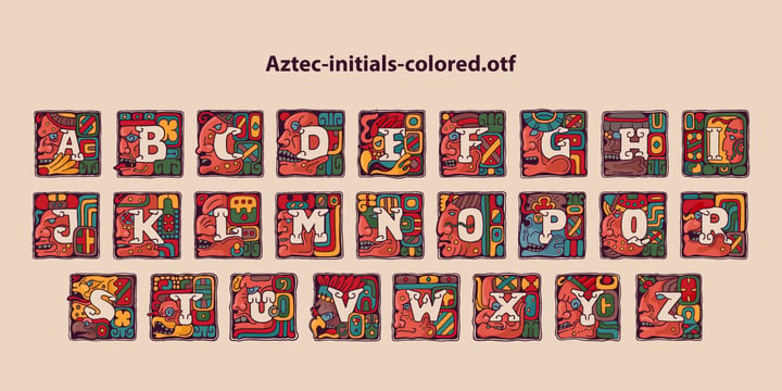 Aztec Initials Font Poster 4
