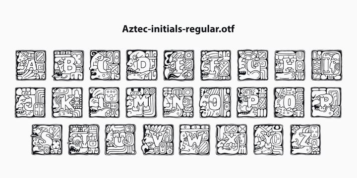 Aztec Initials Font Poster 6