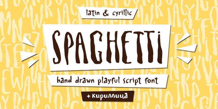 Spaghetti Cyrillic Font Poster 1