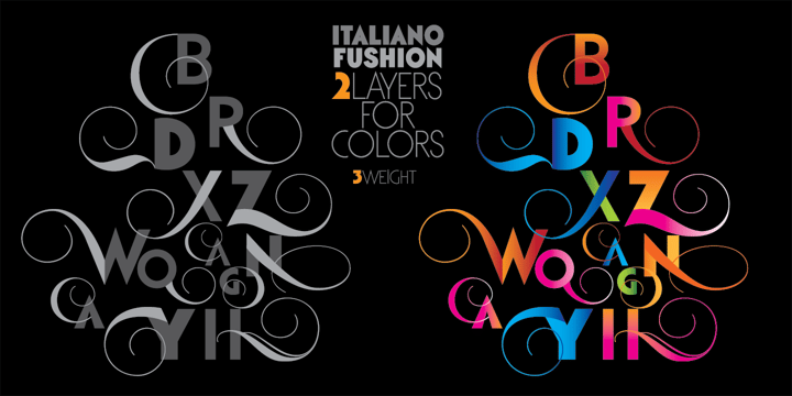 Italiano Fushion Color Font Poster 1