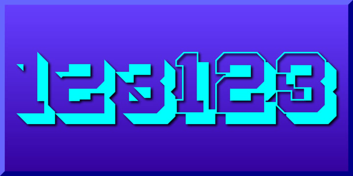 Display Digits Two Font Poster 3