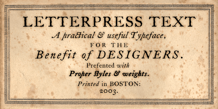 Letterpress Text Font Poster 1