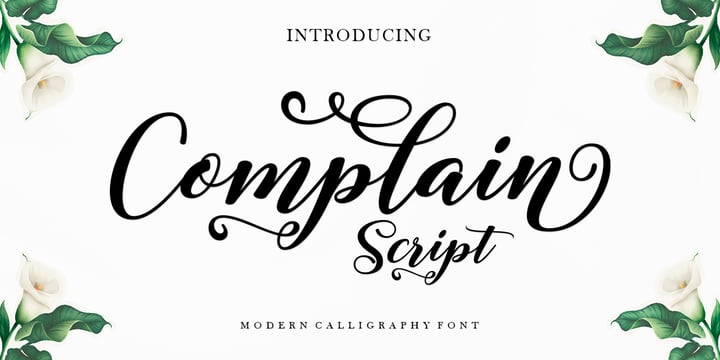 Complain Script Font Poster 1