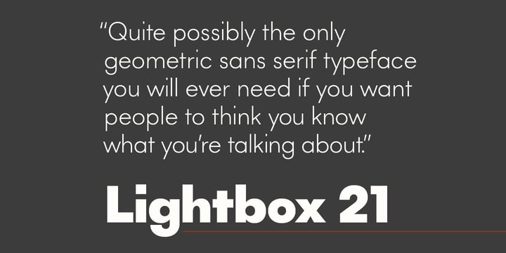 Lightbox 21 Font Poster 9