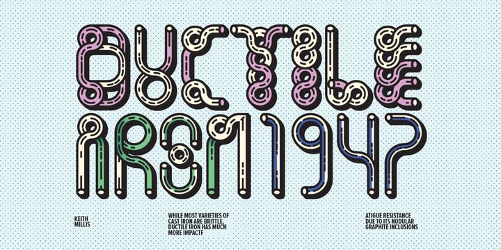 YWFT Pipe Font Poster 3