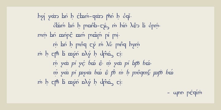 Tengwar Transliteral Font Poster 2