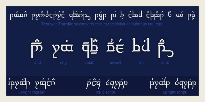 Tengwar Transliteral Font Poster 1