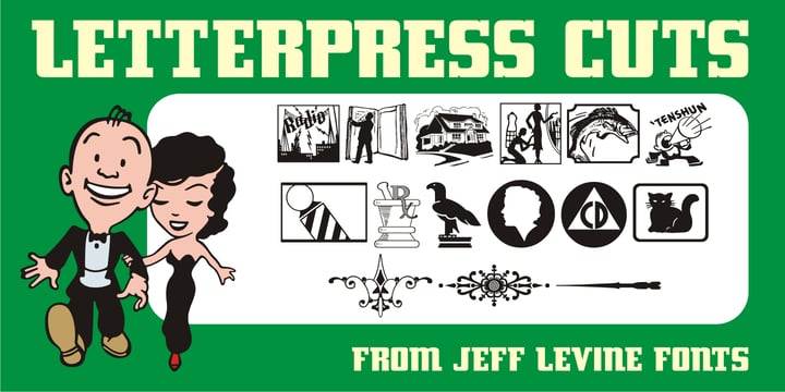 Letterpress Cuts JNL Font Poster 1