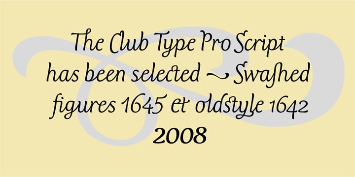Club Type Script Pro Font Poster 2