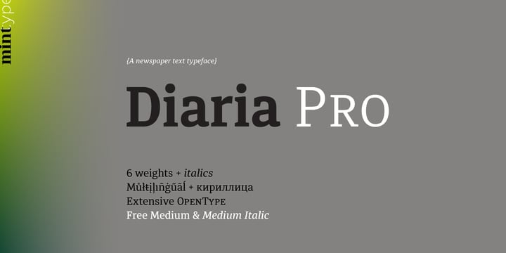 Diaria Pro Font Poster 1
