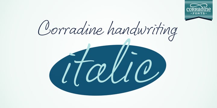 Corradine Handwriting Italic Font Poster 1
