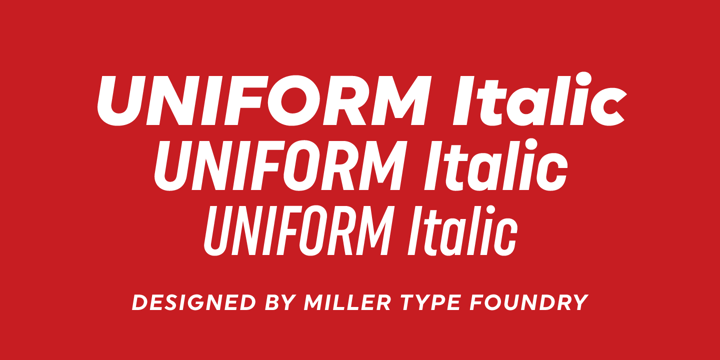 Uniform Italic Font Poster 1