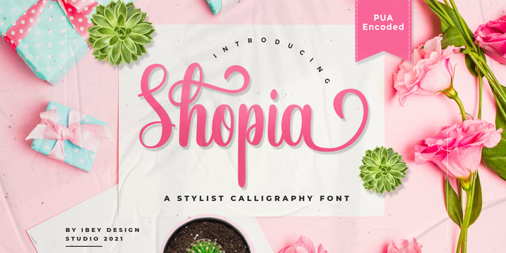 Shopia Modern Calligraphy Font Poster 1
