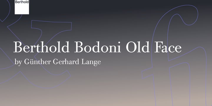 Berthold Bodoni Old Face W1G Font Poster 1