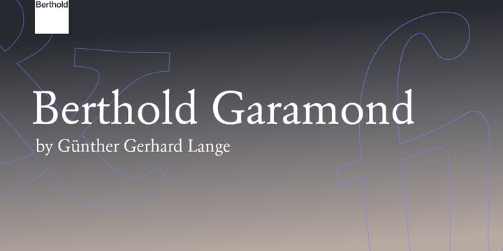 Berthold Garamond Font Poster 1