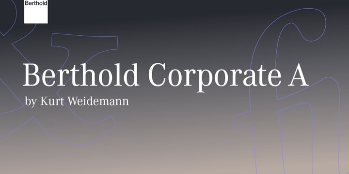 Berthold Corporate A Font Poster 1