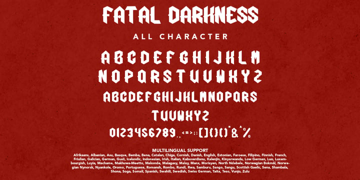 Fatal Darkness Font Poster 8