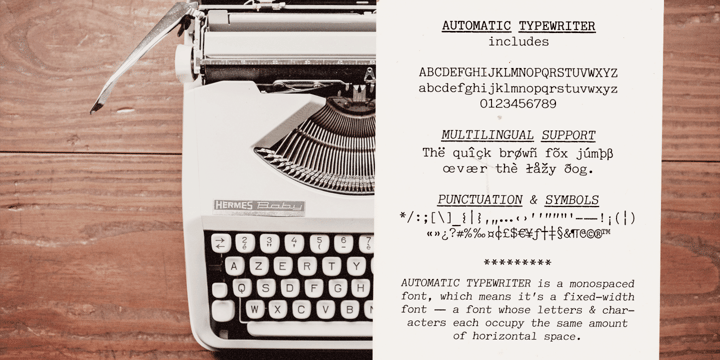 Automatic Typewriter Font Poster 4