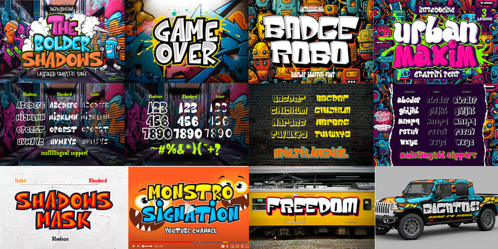 Street Graffiti Font Bundle Font Poster 3