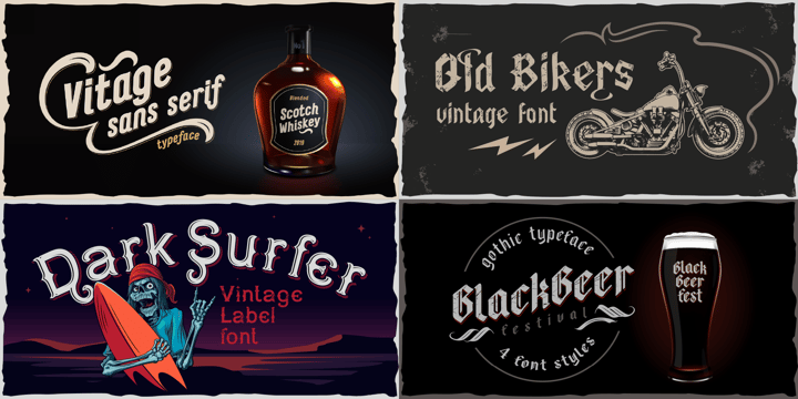 10 vintage font families bundle Font Poster 2