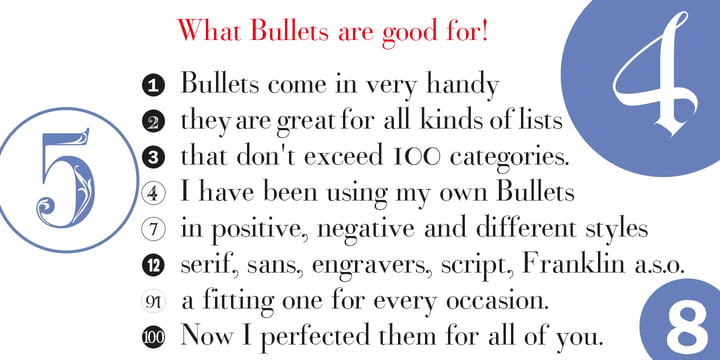 Bullets Font Poster 2