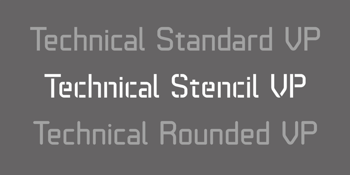 Technical Stencil VP Font Poster 8