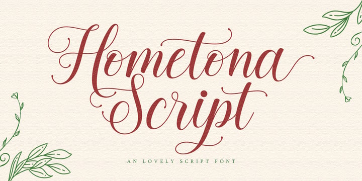 Hometona Script Font Poster 1