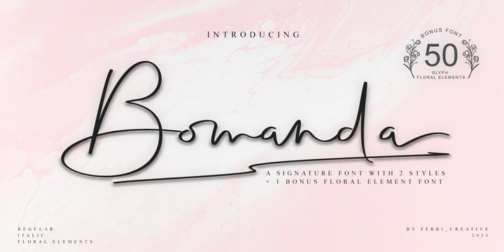 Download Bomanda Signature Fonts Family From Febri Creative