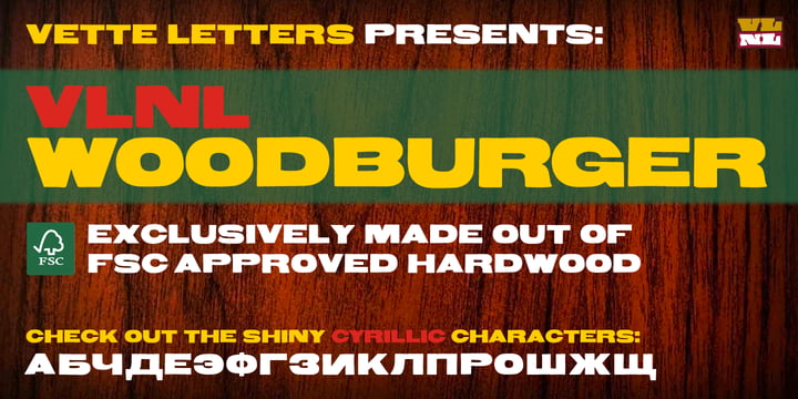 VLNL Wood Burger Font Poster 8