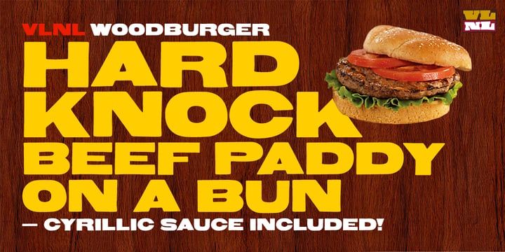 VLNL Wood Burger Font Poster 2