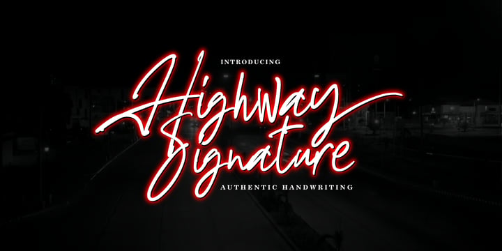 Highway Signature Font Poster 1