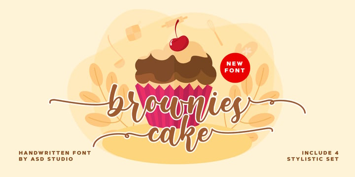 Brownies Cake Font Poster 1