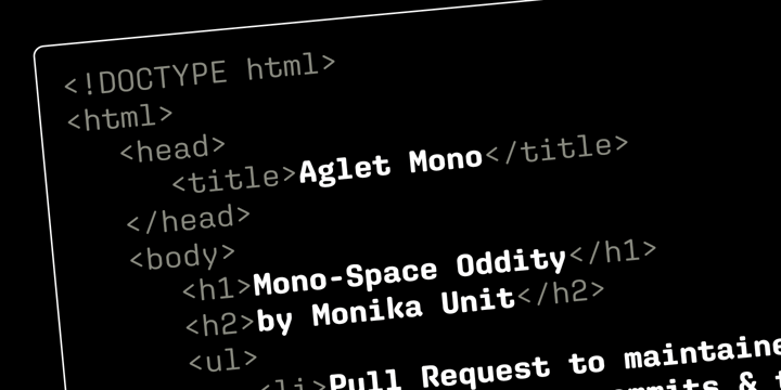 Aglet Mono Font Poster 7