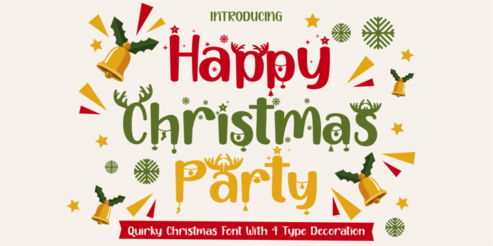 Happy Christmas Party Font Poster 1