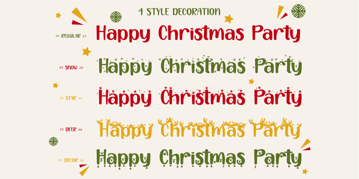 Happy Christmas Party Font Poster 5