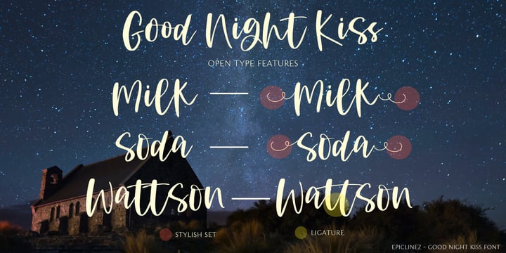 Good Night Kiss Font Poster 7