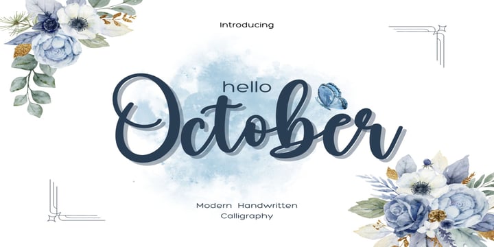 Blooming Greenery Font Poster 4