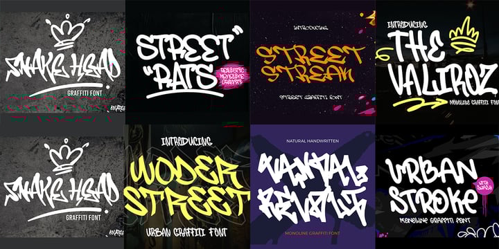 Street Marks 15 Monoline Graffiti Font Bundle Font Poster 3