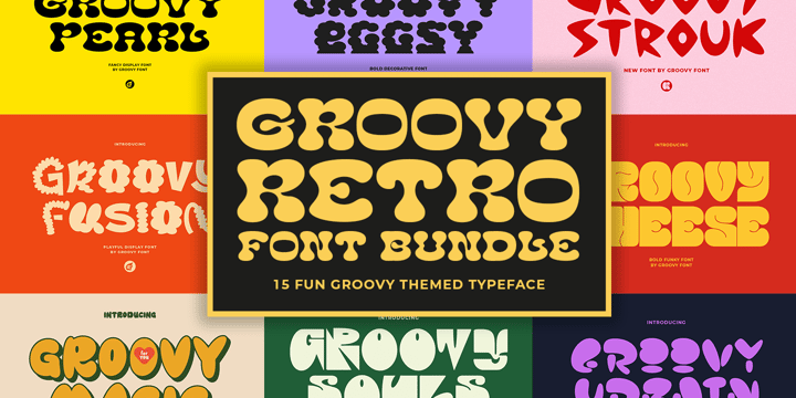 Groovy Retro 15 Font Bundle